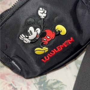 lululemon athletica Black Belt Bag with Mickey Embroidered Patch